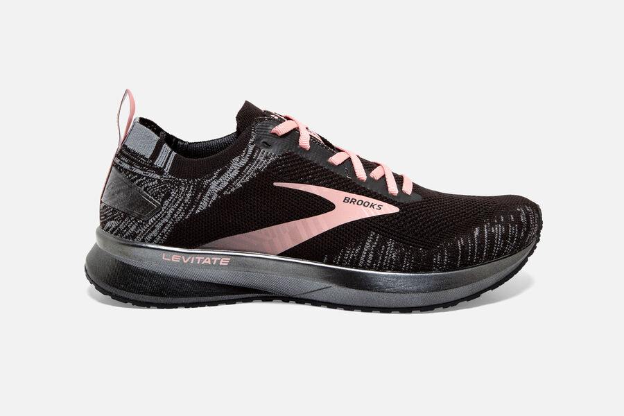 Brooks Women's Levitate 4 Road Running Shoes Black/Grey/Coral Cloud ( YHOJX4079 )